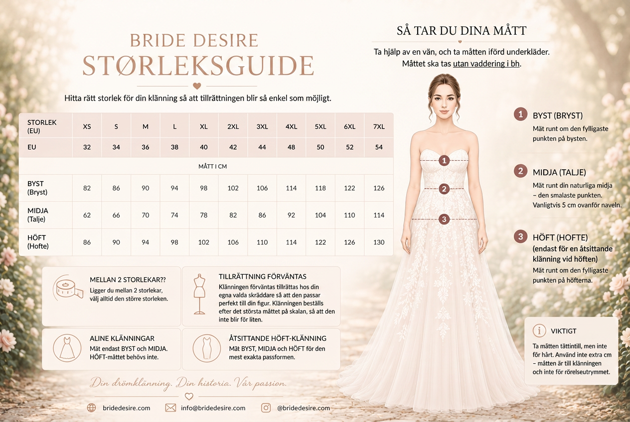 Storleksguide — Bride Desire